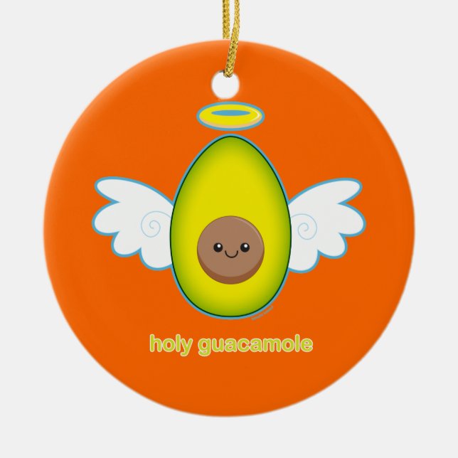 Holy Guacamole Ceramic Tree Decoration (Front)