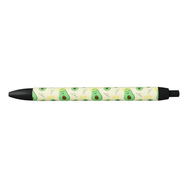 Holy Guacamole cute avocado Black Ink Pen (Front)