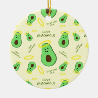 Holy Guacamole cute avocado Ceramic Tree Decoration
