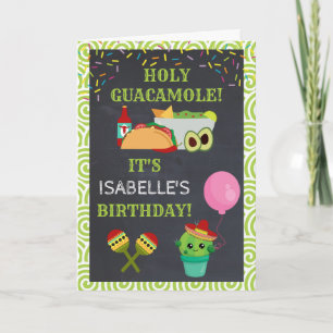 Holy Guacamole Cute Cactus Birthday Card