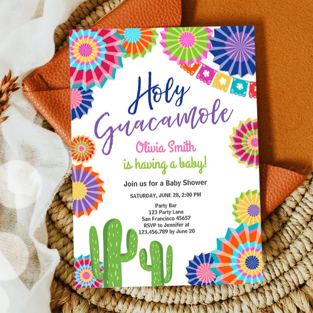 Holy Guacamole Fiesta Baby Shower Mexican Party  I Invitation (Creator Uploaded)