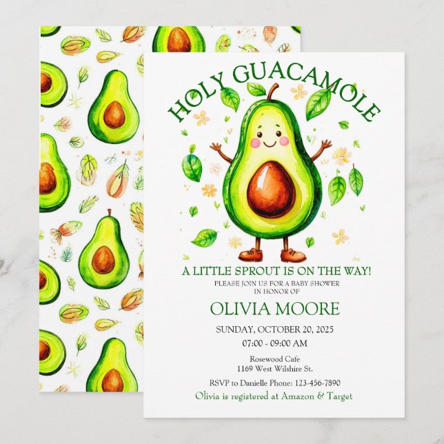 Holy Guacamole Fiesta Theme Boy or Girl Sprinkle  Invitation (Front/Back)