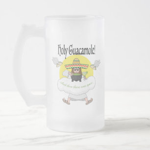 Holy Guacamole Frosted Glass Beer Mug