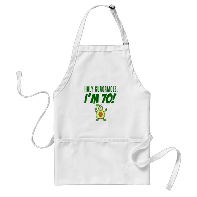 Holy Guacamole I'm 70 Cartoon Avocado Standard Apron (Front)