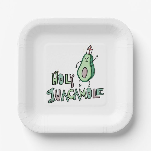Holy Guacamole Paper Plate (Front)