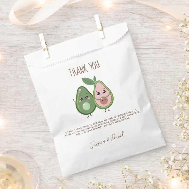 Holy Guacamole Pink Avocado Baby Shower Favour Bags (Clipped)