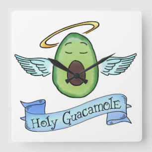 Holy Guacamole! Square Wall Clock