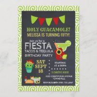 Holy Guacamole Tacos & Tequila Birthday Party Invi