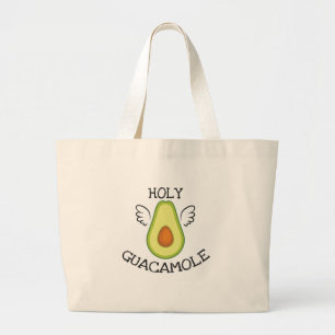 Holy Guacamole Vegetarian Lover Humour Large Tote Bag