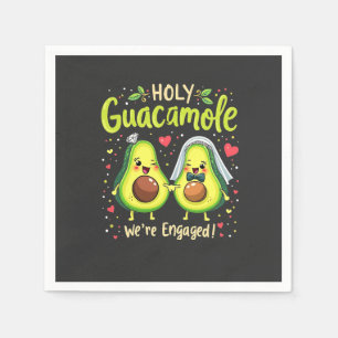 Holy Guacamole We're Engaged Couples Bride Napkin