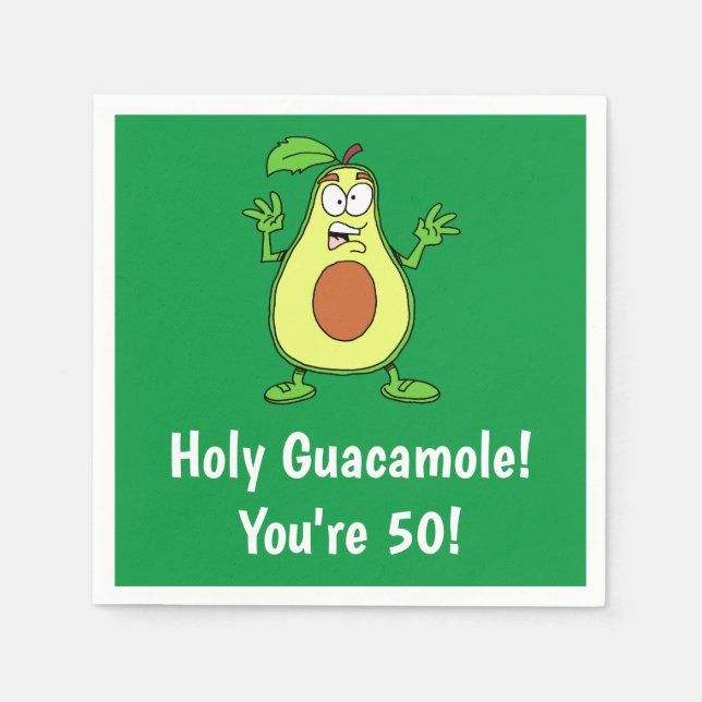 Holy Guacamole You're 50 Funny Avocado Napkin (Front)