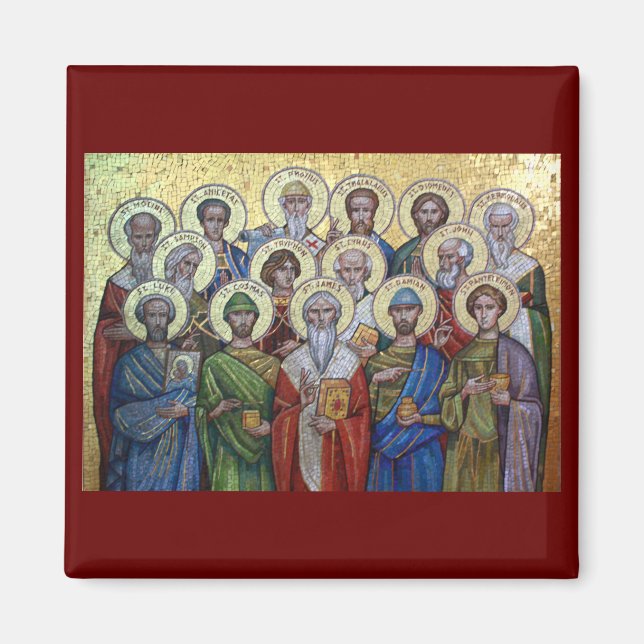 Holy Healers & Unmercenaries Orthodox magnet (Front)