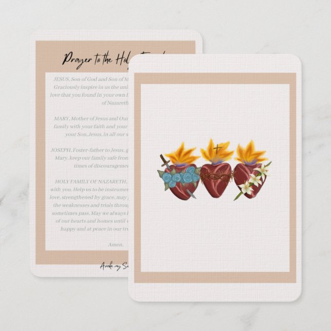 Holy Hearts Prayer Card (Front/Back)
