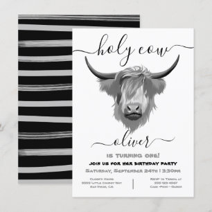 Holy Highland Cow Birthday Party Invitation