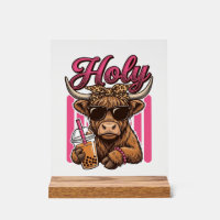 Holy Highland Cow Vintage Boba Tea Shirt Design_1