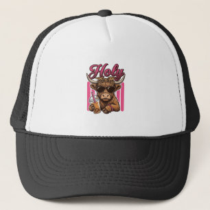 Holy Highland Cow Vintage Boba Tea Shirt Design_1 Trucker Hat