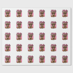 Holy Highland Cow Vintage Boba Tea Shirt Design_1 Wrapping Paper
