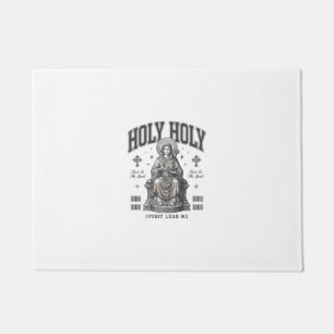 Holy Holy Vintage Engraving Religious Shirt Design Doormat