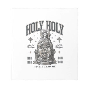 Holy Holy Vintage Engraving Religious Shirt Design Notepad