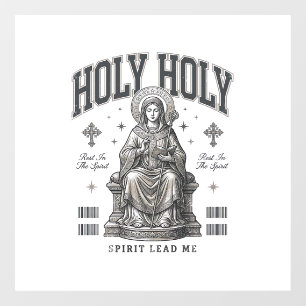 Holy Holy Vintage Engraving Religious Shirt Design Window Cling