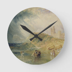 Holy Island, Northumberland, c.1820 (oil on canvas Round Clock