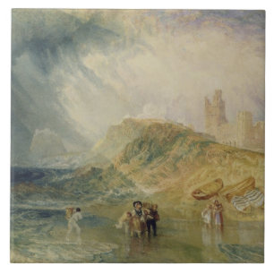 Holy Island, Northumberland, c.1820 (oil on canvas Tile