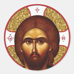 Holy  jesus Christ Orthodox Icon Classic Round Sticker