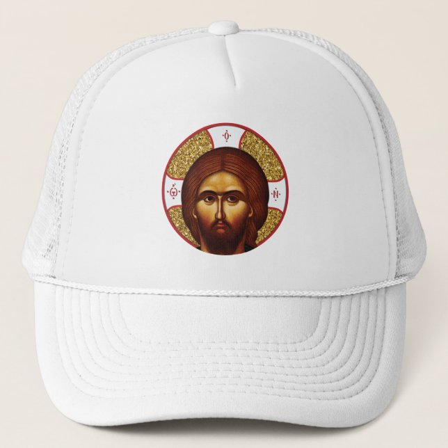 Holy  jesus Christ Orthodox Icon Trucker Hat (Front)