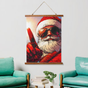 Holy Jolly Santa Divine Glow Hanging Tapestry