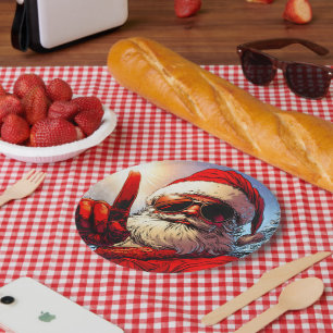 Holy Jolly Santa Divine Glow Paper Plate