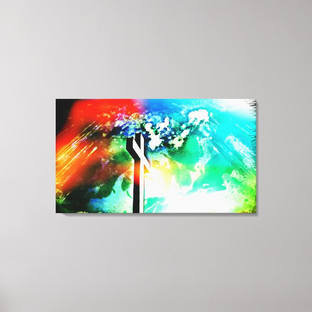 Holy Land Cross Lights Wrapped Canvas (Front)