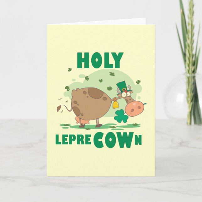 HOLY LepreCOWn T-shirts and Gifts Card (Front)