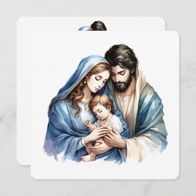 Holy Light – Tender Nativity  Holiday Card (Front/Back)