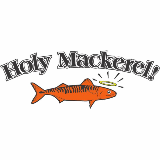 Holy Mackerel Funny Fishing Photo Sculpture Decoration (Front)