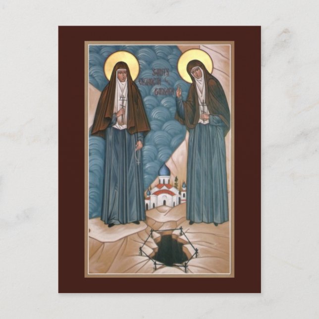 Holy Martyrs Elizabeth and Barbara Prayer Card (Front)