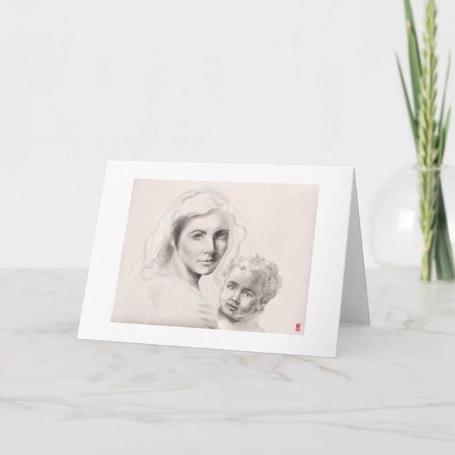 Holy Mary and Christ Child Holiday Card (Front)