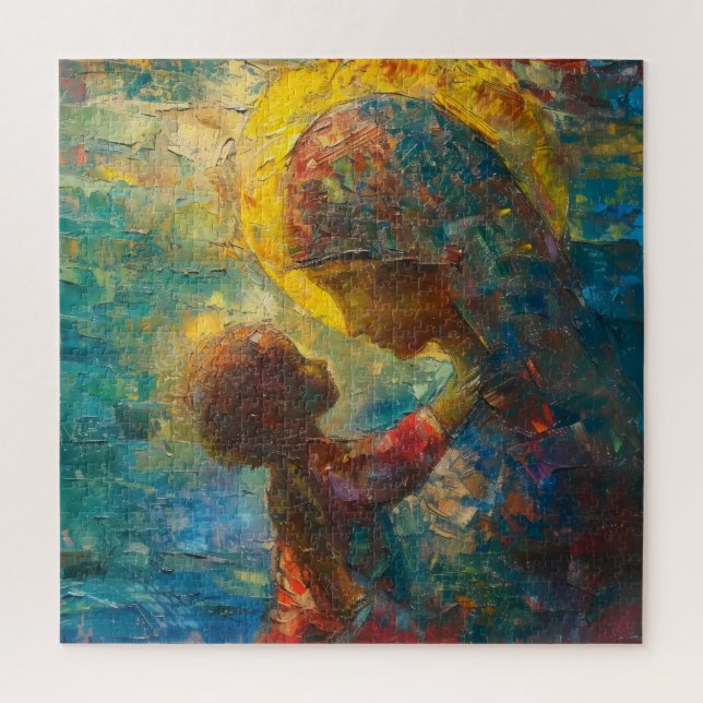 Holy Mary and Jesus Expressionism Jigsaw Puzzle (Vertical)