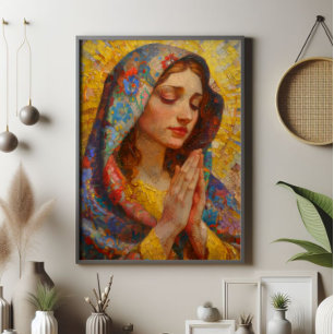 Holy Mary Prayer Impressionism Photo Print