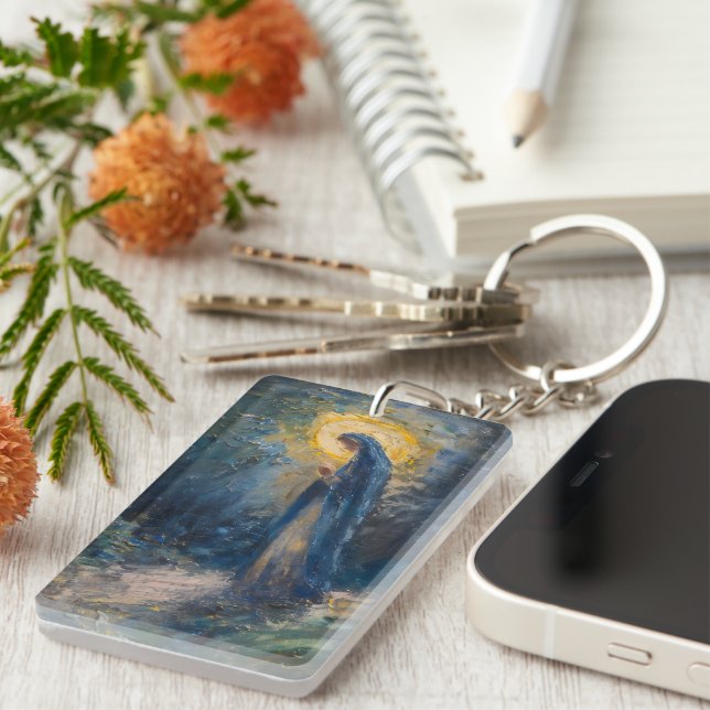 Holy Mary Religion Impressionism Key Ring (Front Right)