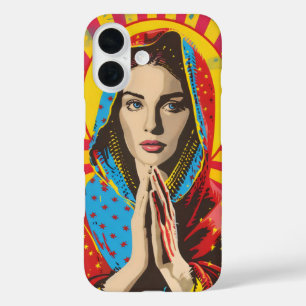 Holy Mary Religion Pop Art iPhone 16 Case