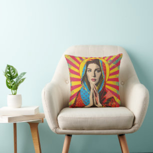 Holy Mary Religion Pop Art Cushion