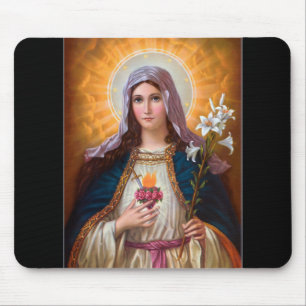 Holy mother Mary Immaculate Heart,Catholic faith Mouse Mat