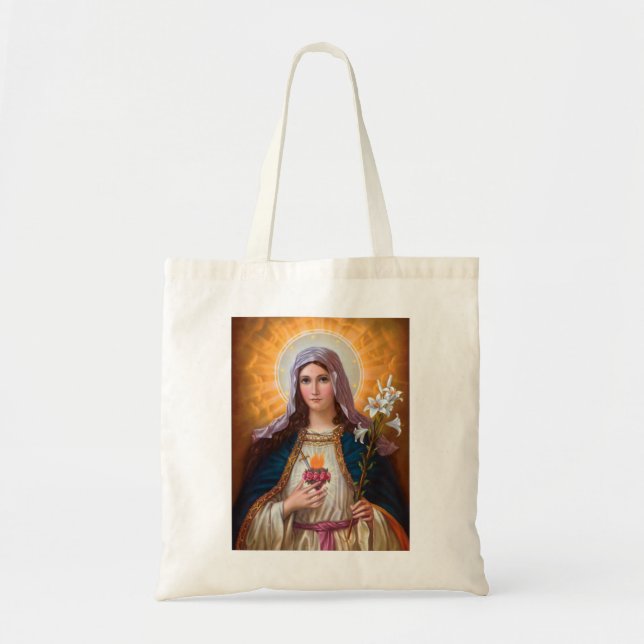 Holy mother Mary Immaculate Heart,Catholic faith Tote Bag (Front)