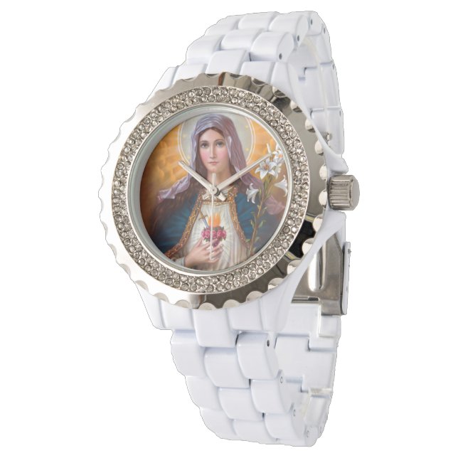 Holy Mother Mary Immaculate heart,St Mary,Catholic Watch (Angled)