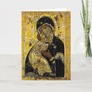 Holy Mother Mary Kyiv Madonna Icon Card Ukrainian