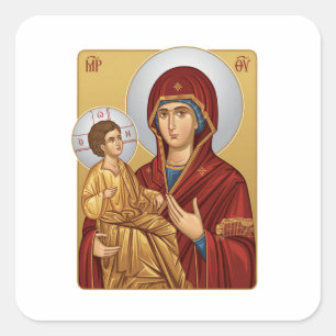 Holy Mother Of God East Europian Church Orthodox Square Sticker