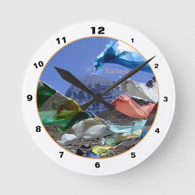 Holy mountain Kailash & Tibet, Buddhism /Himalayas Round Clock (Front)