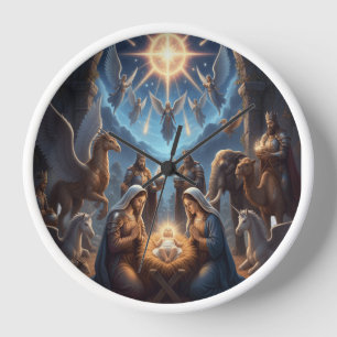 Holy Nativity Scene – Spiritual Christmas Art Clock