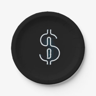 Holy neon dollar paper plate
