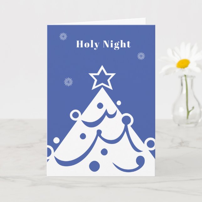 Holy Night Folded Greeting Card (Small Plant)